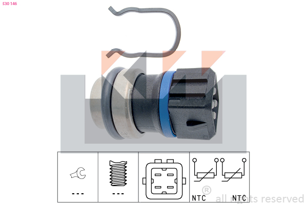 Senzor,temperatura lichid de racire 530 146 KW